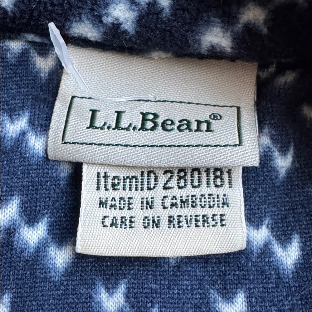 L.L. Bean | Fleece 1/4 Zip Birdseye Print Pullover in Navy Blue 280181 | Size M - Picture 7 of 9